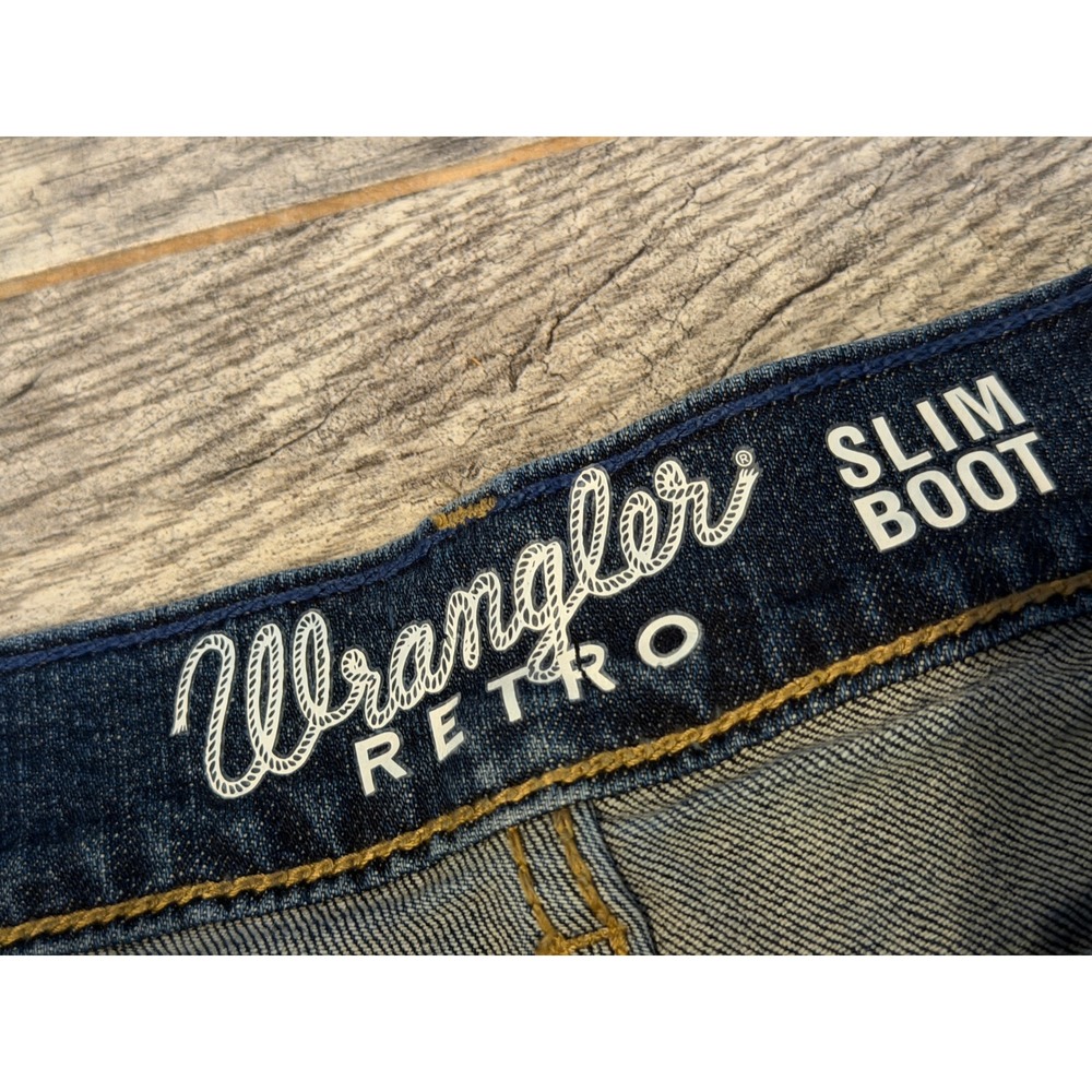 Wrangler Retro Slim Boot Jeans 32x32 Mens 32 x 32 Bootcut Western Denim - Picture 3 of 11